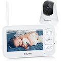 Babycozy Video Baby Monitor with Camera and Audio 5 720P Display 5000mAh Battery Baby Camera Monitor No WiFi Remote Pan-Tilt-Zoom, Infrared Night Vision, 2-Way Talk and Lullaby Pla