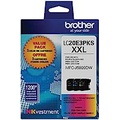 Brother Genuine High Yield Color Ink Cartridge, 3 Pack of LC20E, Replacement Color Ink Three Pack, Includes 1 Cartridge Each of Cyan, Magenta & Yellow, Page Yield Up to 1200 Pages/