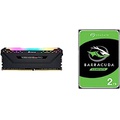 Corsair Vengeance RGB PRO 16GB (2x8GB) DDR4 3200MHz C16 LED Desktop Memory - Black & Seagate Barracuda 2TB Internal Hard Drive HDD ? 3.5 Inch SATA 6Gb/s 7200 RPM 256MB Cache 3.5-In