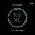 DAddario NYNW024 NYXL Nickel Wound Electric Guitar Single String, .024