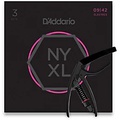 DAddario NYXL0942 Super-Light 3-Pack Electric Guitar Strings and NS Reflex Capo Black