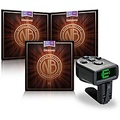 DAddario NB1152 Nickel Bronze Custom Light Acoustic Strings 3-Pack with FREE NS Micro Headstock Tuner