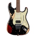 Fender Custom Shop SuperNova Stratocaster HSS Heavy Relic Floyd Rose Electric Guitar Black over Purple Sparkle