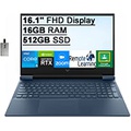 2021 HP Victus 16.1 FHD Gaming Laptop Computer, Intel Core i5-11400H (Beats i7-9750H), 16GB RAM, 512GB PCIe SSD, Backlit Keyboard, GeForce RTX3050 Graphics, HD Webcam, Windows 11,