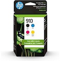 Original HP 910 Black, Cyan, Magenta, Yellow Ink Cartridges (4 Count -pack of 1) Works with HP OfficeJet 8010, 8020 Series, HP OfficeJet Pro 8020, 8030 Series Eligible for Instant