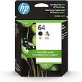 HP 64 Black/Tri-color Ink Cartridges (2-pack) Works with HP ENVY Inspire 7950e; ENVY Photo 6200, 7100, 7800; Tango Series Eligible for Instant Ink X4D92AN