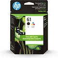 HP 61 Black/Tri-color Ink (2 Count - pack) Works with DeskJet 1000, 1010, 1050, 1510, 2050, 2510, 2540, 3000, 3050, 3510; ENVY 4500, 5530; OfficeJet 2620, 4630 Eligible for Instant