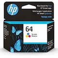 HP 64 Tri-color Ink Cartridge Works with HP ENVY Inspire 7950e; ENVY Photo 6200, 7100, 7800; Tango Series Eligible for Instant Ink N9J89AN