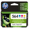 HP 564 Cyan, Magenta, Yellow Ink (3-pack) Works with DeskJet 3500; OfficeJet 4620; PhotoSmart B8550, C6300, D5400, D7560, 5500, 6510, 6520, 7500, Plus, Premium, eStation Series N9H