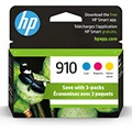 HP 910 Cyan, Magenta, Yellow Ink Cartridges (3-pack) Works with HP OfficeJet 8010, 8020 Series, HP OfficeJet Pro 8020, 8030 Series Eligible for Instant Ink 3YN97AN