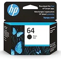 HP 64 Black Ink Cartridge Works with HP ENVY Inspire 7950e; ENVY Photo 6200, 7100, 7800; Tango Series Eligible for Instant Ink N9J90AN