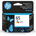 HP 65 Tri-color Ink Cartridge Works with HP AMP 100 Series, HP DeskJet 2600, 3700 Series, HP ENVY 5000 Series Eligible for Instant Ink N9K01AN