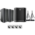 Harbinger VARI 2000 Series Powered Speakers Package With VS12 Subwoofer, Stands and Cables 10 Mains