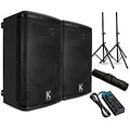 Kustom PA KPX10A 10 Powered Loudspeaker Pair With Stands and Power Strip