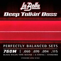 La Bella 760N Deep Talkin Black Nylon Tape Wound 4-String Bass Strings - Standard 60 - 115