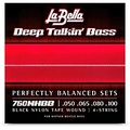 La Bella 760NNHBB Deep Talkin Bass Black Nylon Tape Wound Bass Strings for Beatle Bass 50 - 100