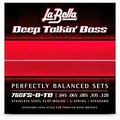 La Bella 760FS-B-TB Deep Talkin Bass Stainless Steel Flat Wound 5-String Bass Strings for Through-Body Bridges