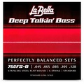 La Bella 760FS-B Deep Talkin Bass Stainless Steel Flat Wound 5-String Bass Strings - Standard 45 - 128