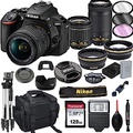 Nikon D5600 DSLR Camera with 18-55mm VR and 70-300mm Lenses + 128GB Card, Tripod, Flash, and More (20pc Bundle)