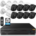 OOSSXX {4K/8.0 Megapixel & 130° Ultra Wide-Angle} 2-Way Audio PoE Outdoor Home Security Camera System, 8 Wired Outdoor Video Surveillance IP Cameras System 4TB