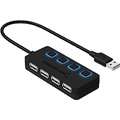 Sabrent 4 Port USB 2.0 Data Hub with Individual LED lit Power Switches [Charging NOT Supported] for Mac & PC (HB UMLS)