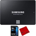 Samsung MZ-77E1T0B/AM 870 EVO SATA 2.5-inch SSD, 1TB Bundle with Lexar 32GB High-Performance 800x UHS-I SDHC Memory Card + Deco Photo 6 x 6 inch Microfiber Cleaning Cloth