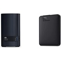 Western Digital WD 8TB My Cloud EX2 Ultra Network Attached Storage - NAS - WDBVBZ0080JCH-NESN and WD 2TB Elements Portable HDD, External Hard Drive, USB 3.0 for PC & Mac, Plug and Play Ready - WDB
