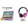 Amazon Fire HD 10 Kids Tablet, 10 HD Display (32 GB, Lavender) + Pink PlayTime Bluetooth Headset