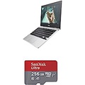 ASUS Chromebook CX1, 11.6 HD NanoEdge Display, Intel Celeron N3350 Processor, 32GB eMMC,?4GB RAM, Transparent Silver + SanDisk 256GB Ultra microSD UHS-I Card - Certified Works w/Ch