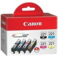 Canon New OEM CLI-221 Color Multi Pack Ink Cartridge Part # 2946B004, Canon PIXMA iP3600/ PIXMA iP4700/ PIXUS MP610 Printers