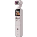 DJI Pocket 2 Exclusive Combo (Sunset White) - Pocket-Sized Vlogging Camera, 3-Axis Motorized Gimbal, 4K Video Recorder, 64MP Photo, ActiveTrack 3.0, YouTube TikTok Video, for Andro
