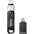 SanDisk 256GB iXpand Flash Drive Go with SanDisk USB-A to USB-C Adapter - SDIX60N-256G-GZFFE