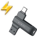 ROKHY Flash Drive USB Type C Both 3.2 Tech - 2 in 1 Dual Drive Memory Stick High Speed OTG for Android Smartphone Computer, MacBook, Googles Chromebook Pixel, Samsung - 32GB