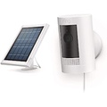 Ring Stick Up Cam Solar HD security camera with two-way talk, Works with Alexa - White