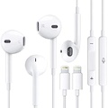 Gadget Gear 2 Pack Apple Earbuds for iPhone,Wired Headphones with Lightning Connector【Apple MFi Certified】Noise Isolating Earphones for iPhone 14/14 Pro/13/12/11/XR/XS/X/8/7 (Built-in Micropho