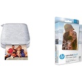 HP Sprocket Portable Photo Printer 2nd Edition (Luna Pearl) & Sprocket Photo Paper, Sticky-Backed 20 sheets