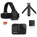 GoPro HERO8 Black Retail Bundle - Includes HERO8 Black Camera Plus Shorty, Head Strap, 32GB SD Card, and 2 Rechargeable Batteries