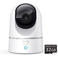 eufy security Solo IndoorCam P24, 2K Security Indoor Camera Pan & Tilt, Plug-in Security Indoor Camera with a 32GB microSD Card, Human & Pet AI, Voice Assistant Compatibility, Home