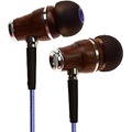 Symphonized NRG 2.0 Wood Earbuds Wired, in Ear Headphones with Microphone for Computer & Laptop, Noise Isolating Earphones for Cell Phone, Ear Buds with Booming Bass (Metallic Purp