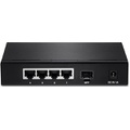TRENDnet 4-Port Gigabit Switch with SFP Slot, TEG-S51SFP, 10 Gbps Switching Capacity, Fanless, 802.1p QoS, Rear Facing Ports, Metal Housing, Network Ethernet Switch, Lifetime Prote
