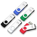 5 X MOSDART 8GB USB 2.0 Flash Drive Swivel Thumb Drives Bulk Jump Drive Zip Drive Jump Drive Memory Stick with Led Indicator,Black/Blue/Red/White/Green(8GB,5pack Mix Color)