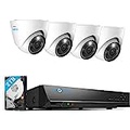 REOLINK RLK8-1200D4-A 12MP PoE Security Camera System, 4pcs H.265 Surveillance IP Cameras Wired in 12 Megapixel UHD, Person Vehicle Pet Detection, Spotlight Color Night Vision, 8CH