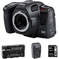 Blackmagic Design Pocket Cinema Camera 6K Pro Bundle with 64GB Pro Memory Card, Li-Ion Battery Pack & Charger
