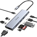 YEOLIBO 9 in 1 USB C Hub, with 4K HDMI, 100W Power Delivery, USB-C and 3 USB-A 5Gbps Data Ports, USB 2.0, Micro SD/SD Card Reader, USB-C Hub for MacBook Air, MacBook Pro, XPS and O