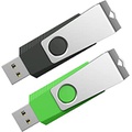 Aiibe 64GB Flash Drive 2 Pack 64GB USB Flash Drive Thumb Drive Zip Drive USB 2.0 Memory Stick USB Drive with Keychain (64G, 2 Colors: Black Green)