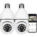 SXhyf 2Pcs Light Bulb Security Cameras Wireless Outdoor - 2.4ghz Wifi 1080p Surveillance Indoor Cameras 360° Pan/tilt Panoramic Ip Light Socket Cameras Smart Motion Detection Alarm Night
