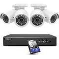 ANNKE 5MP lite Wired Security Camera System With AI Human/Vehicle Detection, 5-in-1 H.265+ 8CH DVR with 1 TB Hard Drive and (4) 1080p Weatherproof Surveillance Cameras, 100ft Night