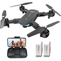Zuhafa WiFi FPV Drone with 1080P HD Camera, 40 Mins Flight Time,Foldable Drone for Beginners,Altitude Hold Mode, RTF One Key Take Off/Landing,3D Flips 2 Batteries, APP Control, Easy Toy f