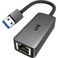 USB to Ethernet Adapter, uni Driver Free USB 3.0 to 100/1000 Gigabit Ethernet LAN Network Adapter, RJ45 Internet Adapter Compatible with MacBook, Surface,Notebook PC with Windows,