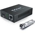 Ipolex Gigabit Ethernet Multi-Mode LC Fiber Media Converter (SFP SX Transceiver Included), up to 550M, 10/100/1000Base-Tx to 1000Base-SX